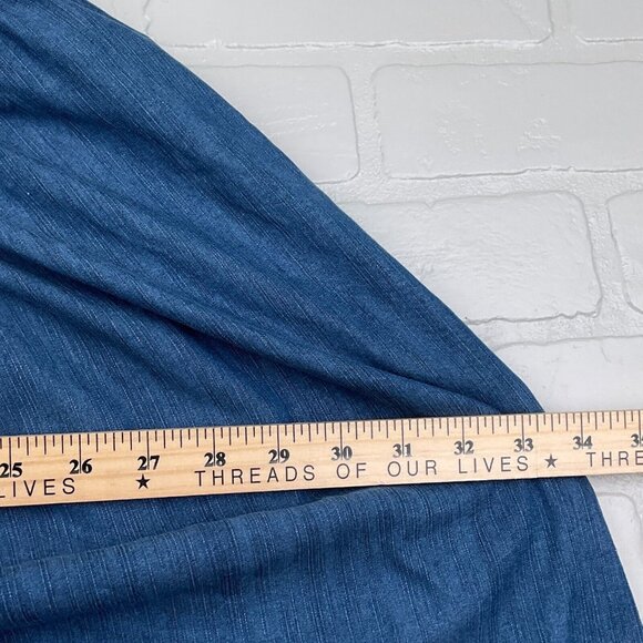 Lane Bryant Dress Women‎ 18/20 Blue Chambray 4Way Neck Ruffle Midi Logenlook NWT - Picture 13 of 16